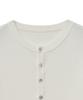 NOIRER Cotton Ribbed Henley Neck Knit (Ivory)