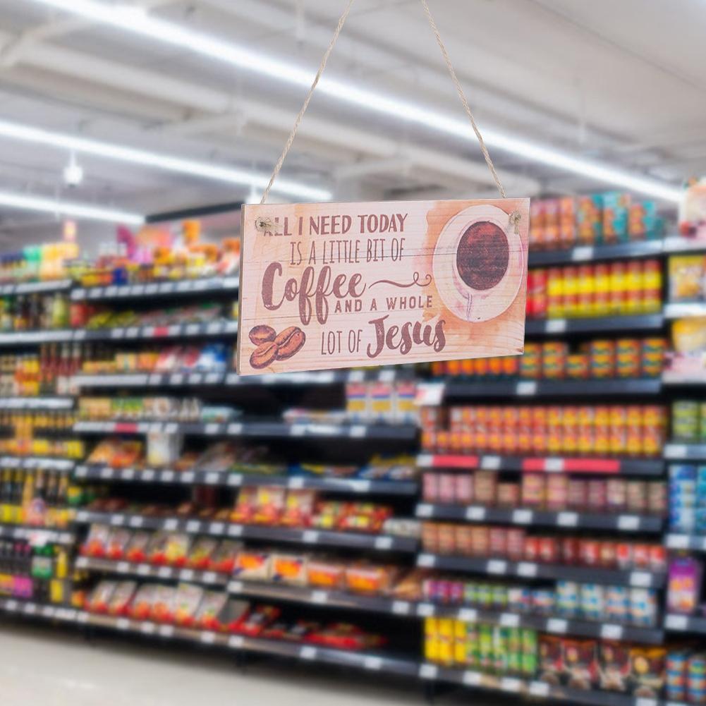 

2Pcs Innovative English Letter Pattern Home Restaurant Coffee Shop Door Hanging Plaque Board