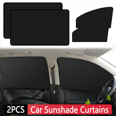 2Pcs Car Sunshade Curtains Summer Protection Magnetic Side Window Cover Sun Visor Foldable Magnet Car Sun Shade Auto Accessories