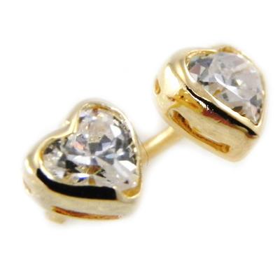[D7423] - Gold Plated 'Coeur Pur' Earrings