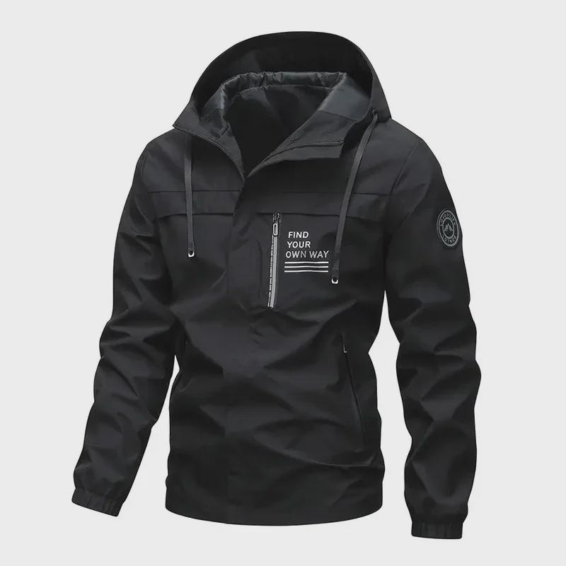 2025 Men's Outdoor Windbreaker with Detachable Hood - Autumn/Winter Collection