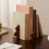 Festive Tree Shaped Bookends Natural Wood Material Portable Book Holders For Home Decoration Storage