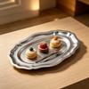 Retro Style Embossed Dessert Plate Wavy Edge Jewelry Storage Organizer  Dining Table