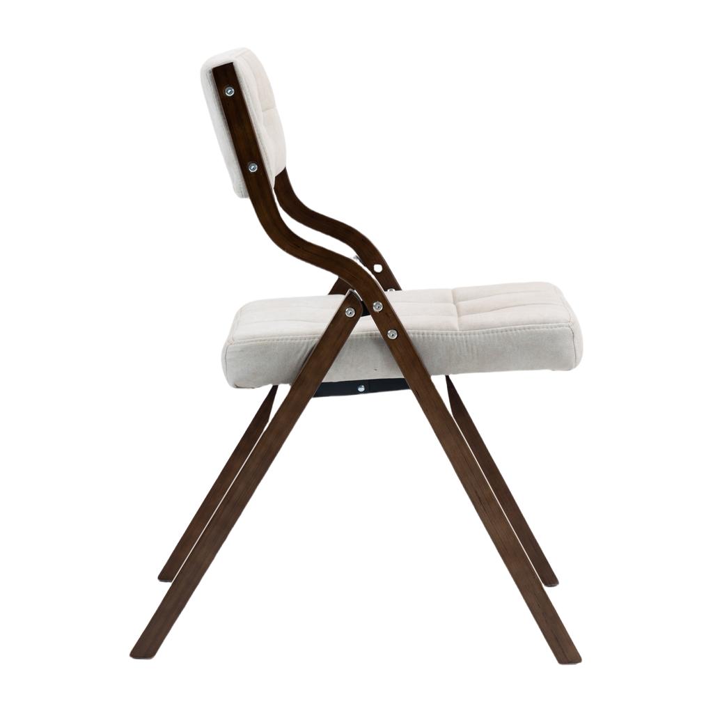 HOMEFUN Folding Chairs, Wooden Padded Chairs 2 Pack, Portable and Assembled Dining Chair for Guests Kitchen Office Wedding and Party, Cream