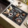 1Pcs Rubber Drying Mat With Retro Coffee Tableware For Coffee Shop Restaurant Kitchen Carpet Tableware Durable Diatom Mud Table Mat Pet Mat KTY