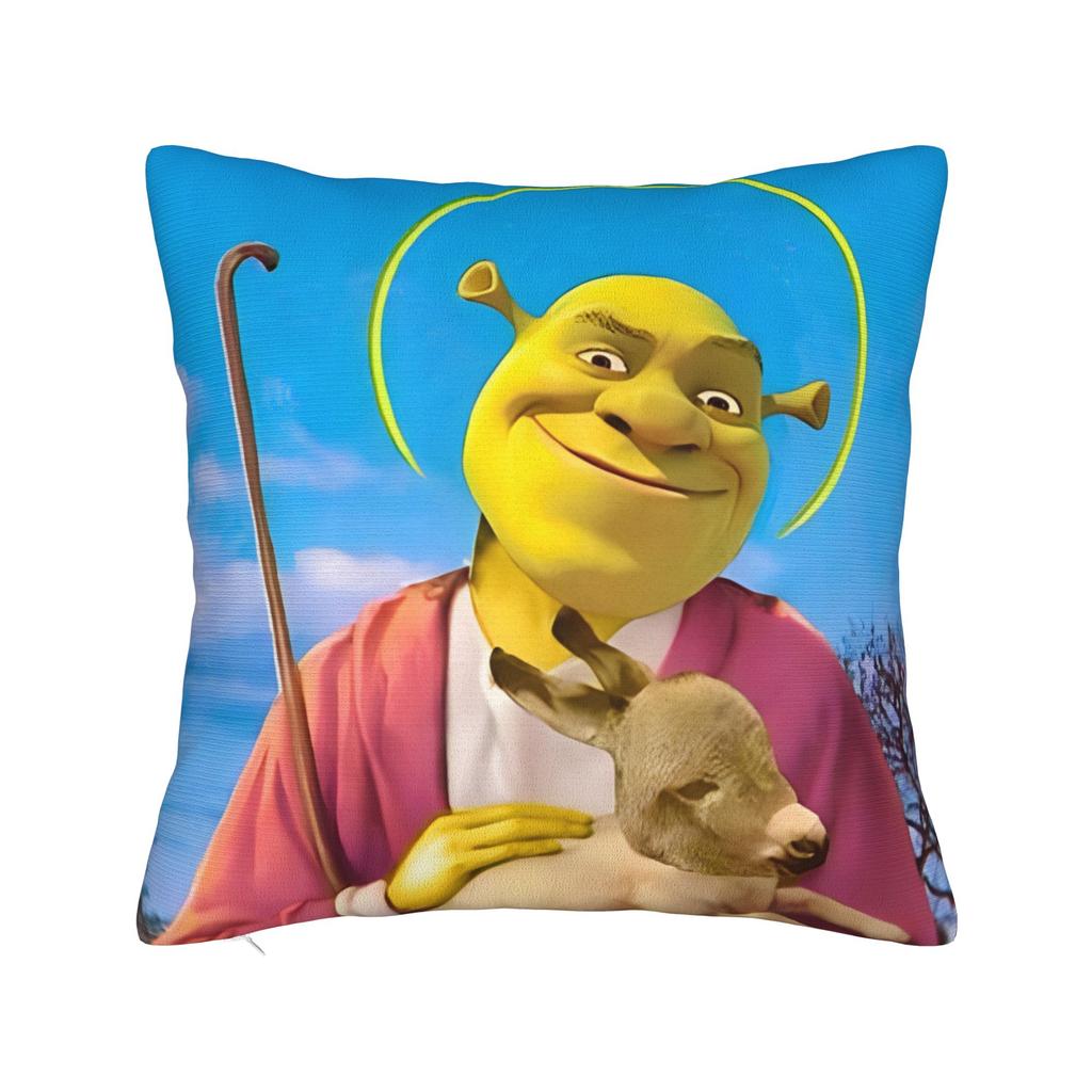 Funny Shreks Meme Pillowcases Merchandise Soft Cushion Cover Decor  Pillow Case Cover Seat Multi-Size