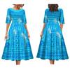 2025 Women's Dress Summer Short Sleeve High Quality Dress Soft Fabric Art Maxi Summer Polynesian Custom Maxi Dress