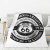 Custom 3D Print Motorcycle Ride Route 66 Blankets Comfortable Flannel Winter US Numbered Highways Throw Blanket Home Bedroom