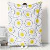 1pc Flannel Fleece Throw Blanket with Cute Cartoon Egg Yolk Design - Soft, Cozy, and Lightweight - Perfect for Bed, Couch, or Na