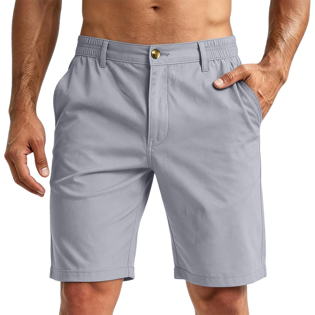 Men's Summer Casual Golf Shorts Elastic Waistband with Pockets Quick Dry Breathable Workwear Shorts
