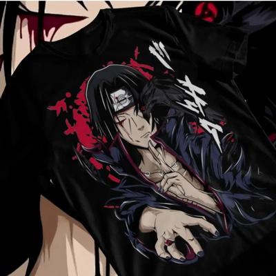 Itachi Uchiha Manga Strip Naruto Anime Manga Unisexové tričko 2025 Léto Nové Retro Pánské a Dámské Streetwear