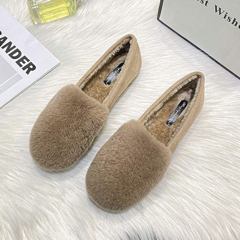 

Mao Mao shoes women wear thick-soled velvet bean shoes in winter, rabbit hair cotton ladyshoes size 34, women s shoes small size 33 43