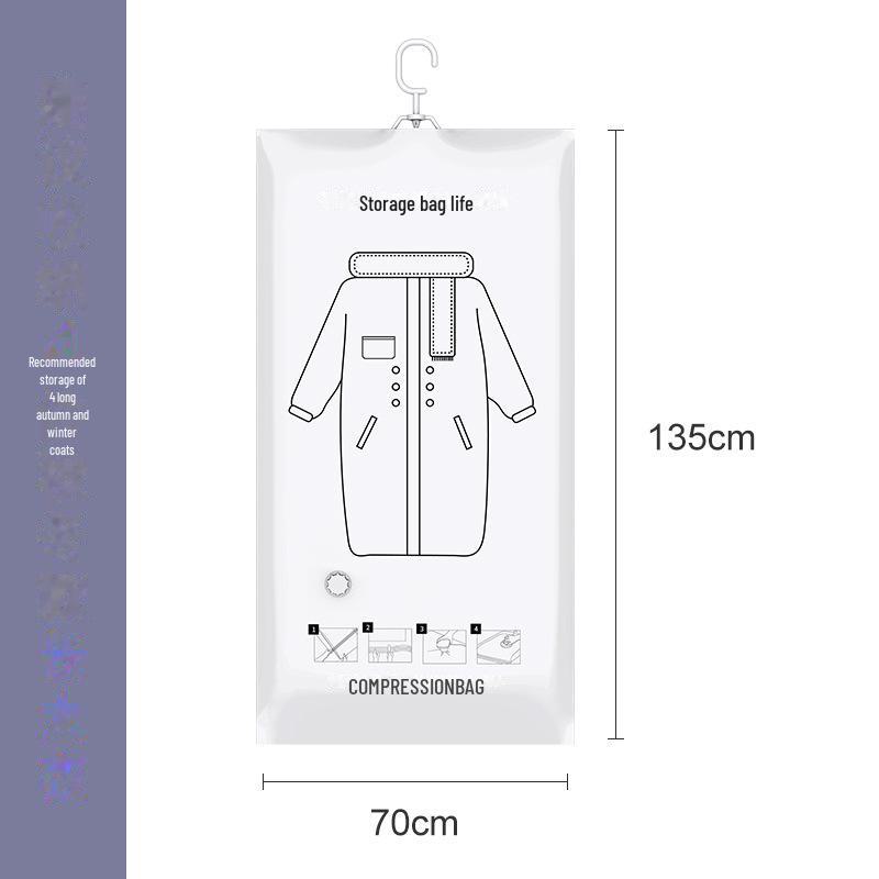 Vacuum Hanging Compression Bag for Down Jacket - Dustproof Coat Storage and Cover