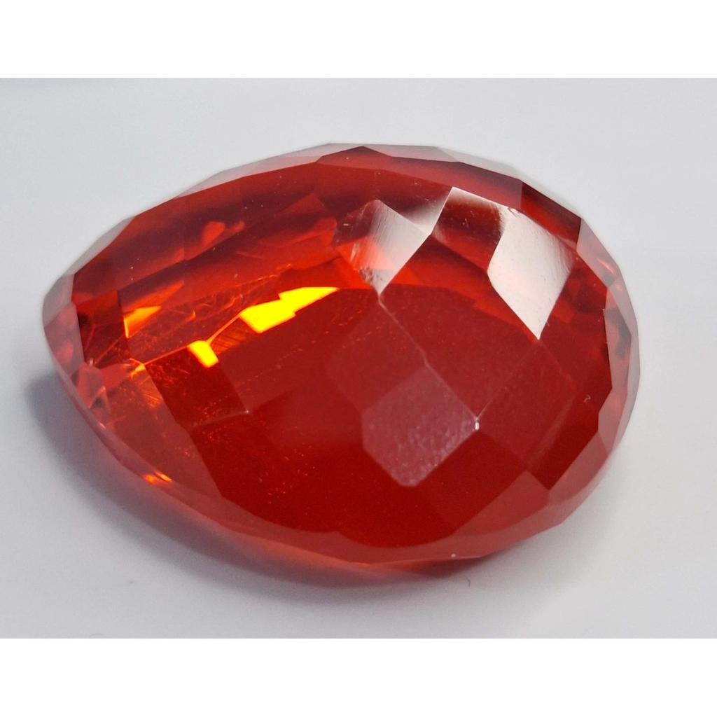 Mexican Fire Opal Lab Created 101-103 Ct Pear Cut Stunning Certified Gemstone
