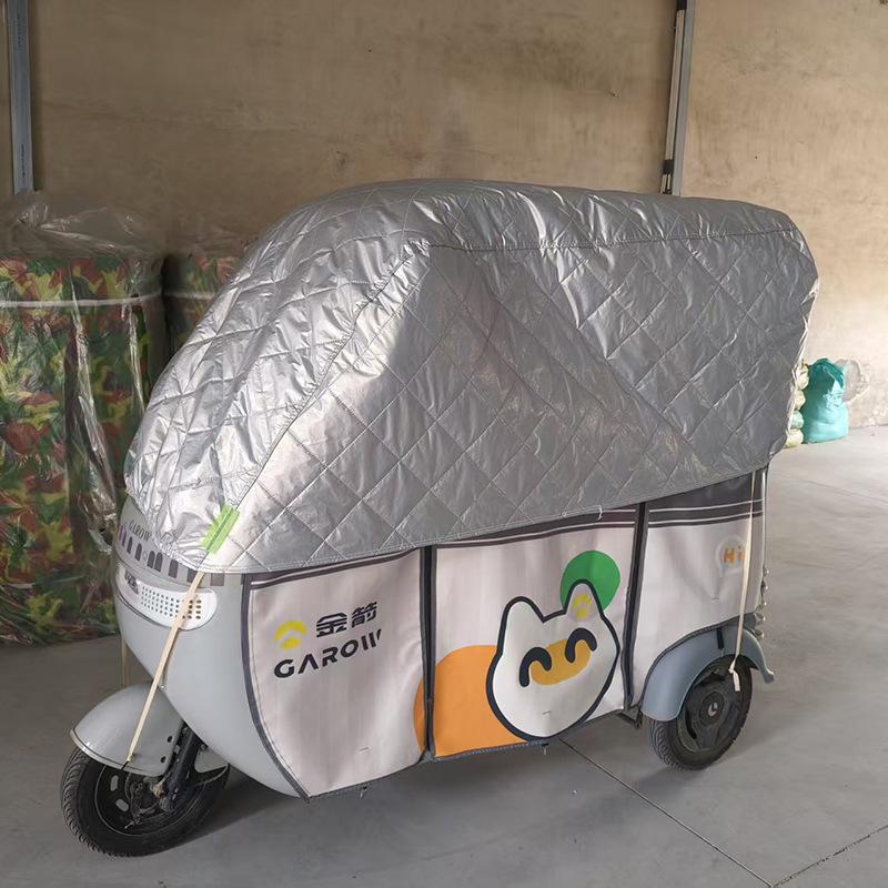 

Universal Electric Tricycle Cover - Cotton-Padded, Thickened Oxford Cloth for Snow, Frost, Sun Protection, and Heat Insulation Silver Oxford Cloth, Thickened with Cotton