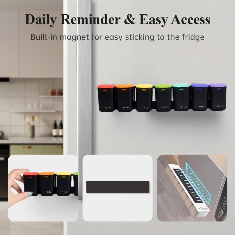 Transparent Refrigerator Mounted Pills Case With Silicone Lid Travel Friendly Medicine Container Tablets Organiser