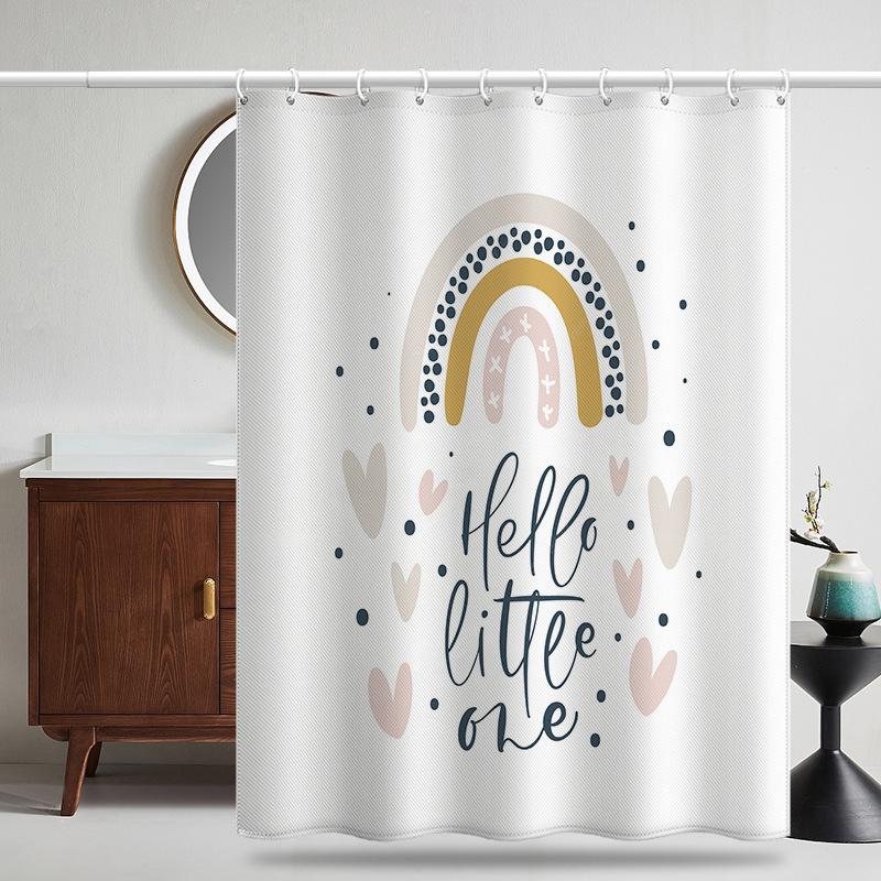 Bathroom Thickened Waterproof Curtain Mildew Proof Shower Curtain Shower Partition Curtain Shower Curtain Bathroom Curtain Free Perforation