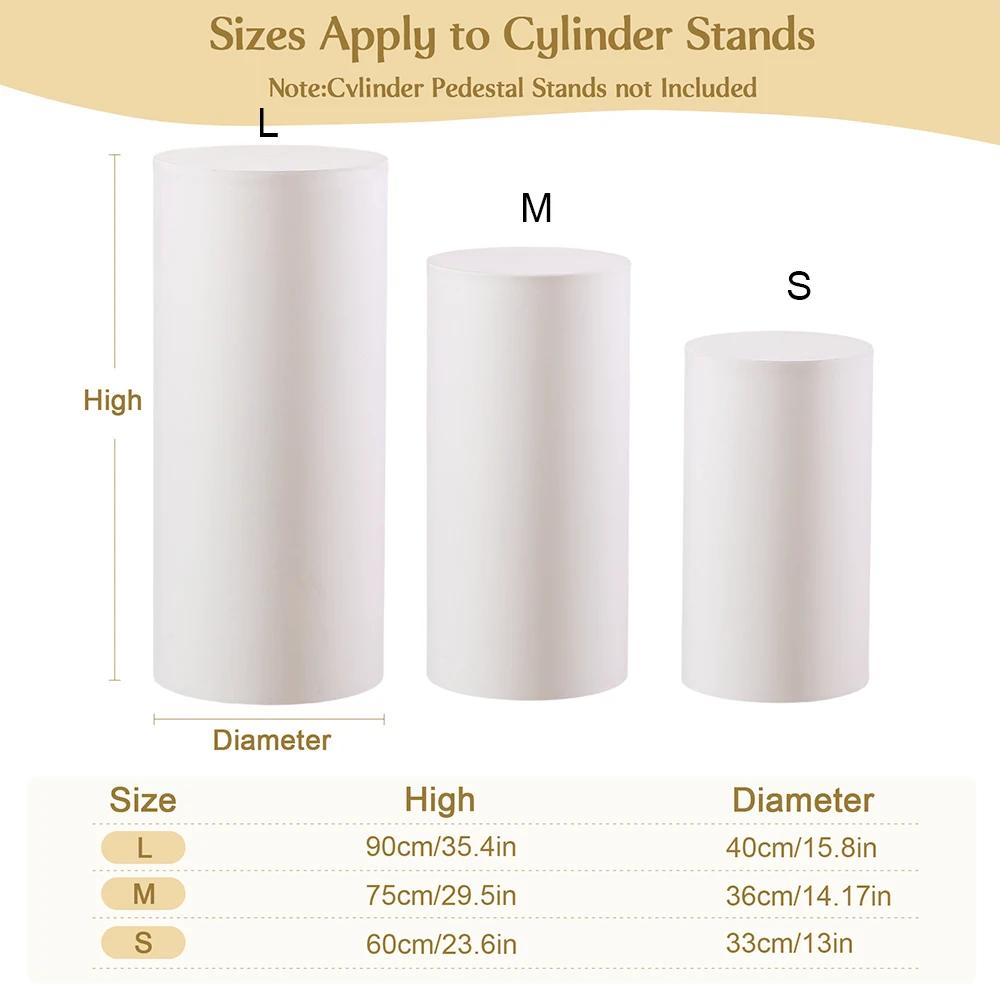 Runtow 3Pcs Wedding Cylindrical Bucket Cover Cloth ,Wedding Party Dessert Table Covers ,Birthday Background Decoration