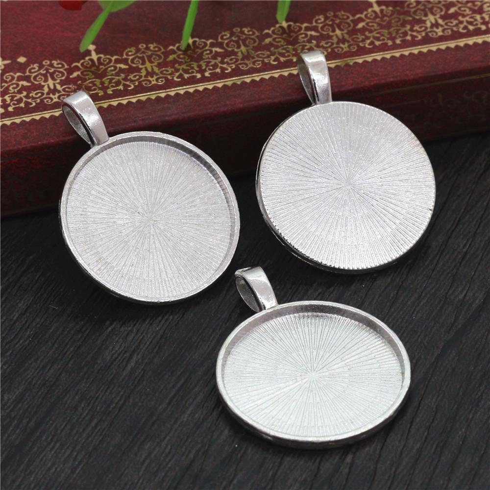 Neue Mode 10 Stück 25mm Innenmaß 4 Farben Beschichtet Klassisch Einfacher Stil Cabochon Basis Fassung Anhänger