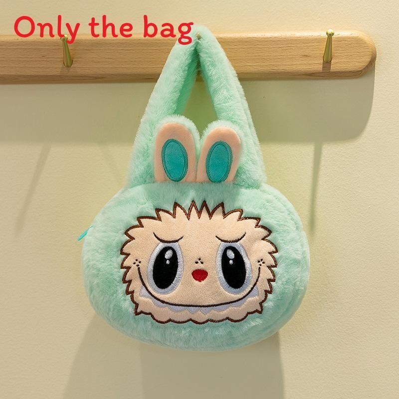

Labubu Plush Cartoon Small Crossbody Bag For Kids Girls Casual Daily Use Green Handbag