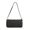 High-value shoulder bag women's black and white polka dot rectangular adjustable versatile commuter messenger bag versatile underarm bag