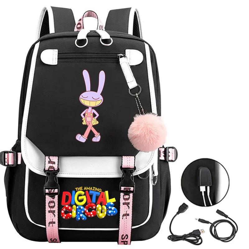 Digitální cirkus Digitální cirkus Periferie Batohy Studentské Školní tašky Poslat chlupaté kuličky Usb backpack black