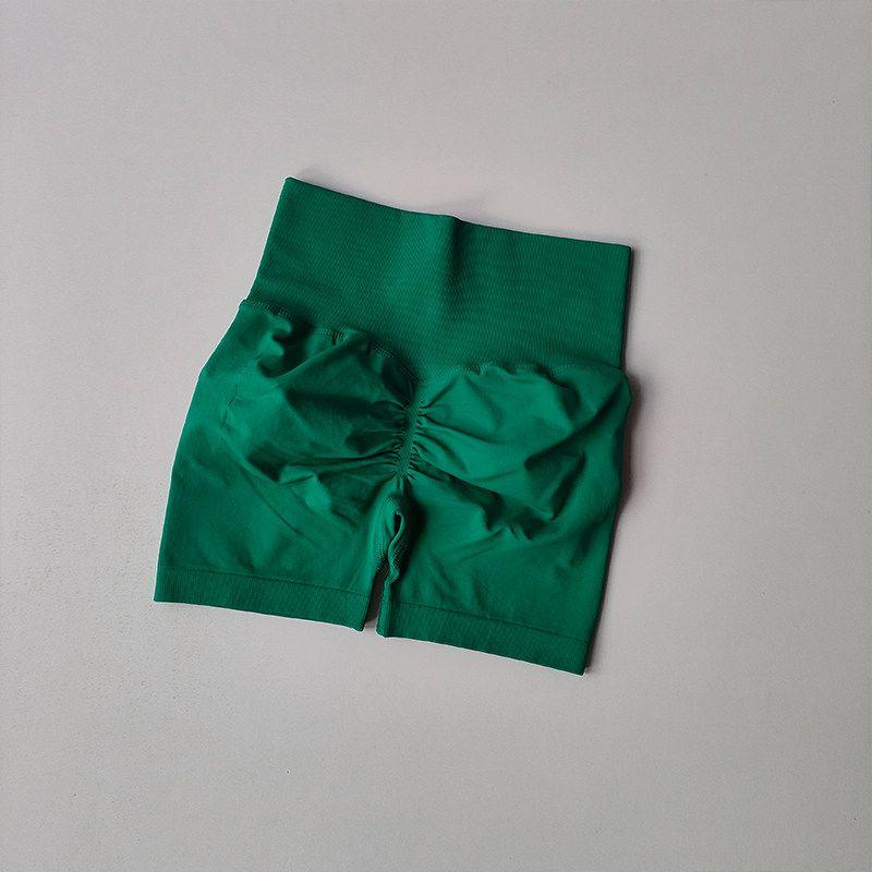 Fashion Peach Hip Lifting Sport Shorts Women's High Waist Abdominal-Shaping Slimming Running Training Hip-Showing Quick-Drying Three-Point Tights