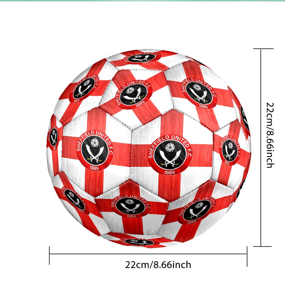 Sheffield United Fc Crest Soccer Ball Size 5 Soccer Ball, Machine-stitched, Soft and Comfortable, Suitable for Training and Matches Fan Gift