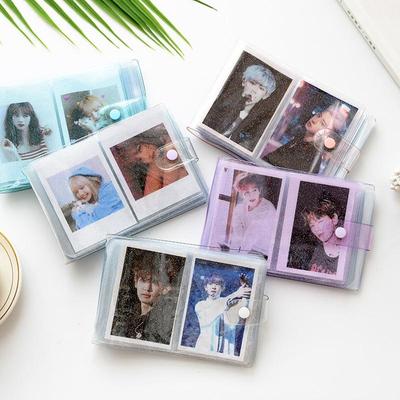 64 slotů Mini fotoalbum Jelly Color Glitter Transparent Cover Collect Book for Fujifilm Instax Mini 11 9 8 Jmenovka