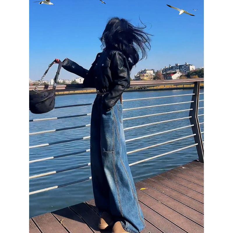 Women's Retro High Waist Scimitar Leg Jeans - Autumn 2026 Slimming Wide Leg Pants