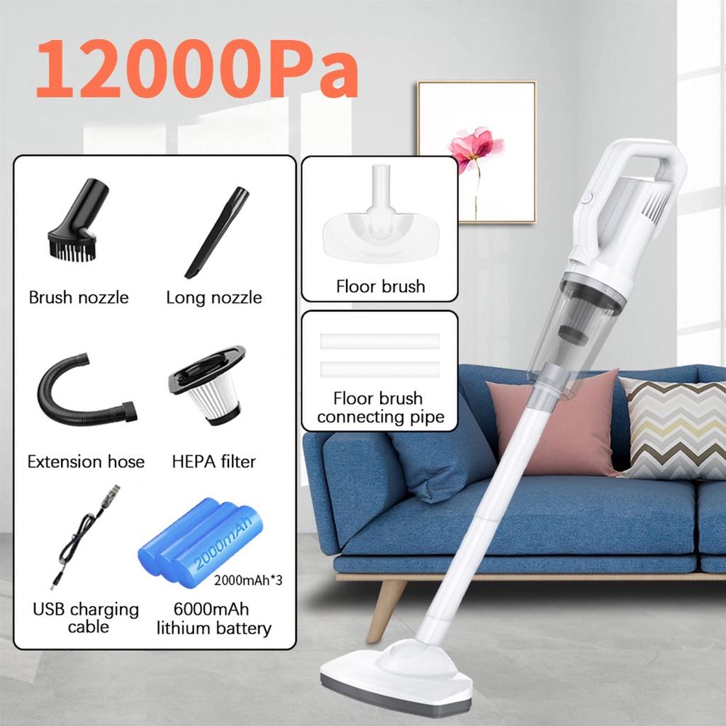 Wireless Car Vacuum Cleaner Cordless Handheld Chargeable Auto Vacuum for Home & Car & Pet Mini Vacuum Cleaner 12000Pa