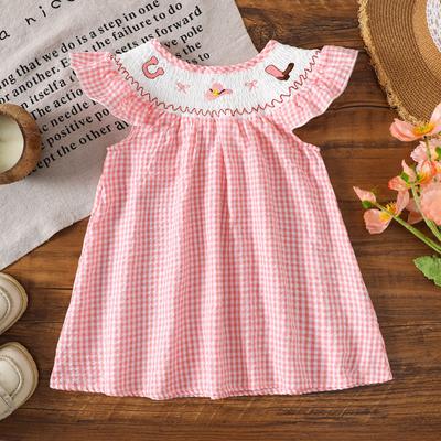 Girls' Casual Dress, Summer Children's Plaid Dress
