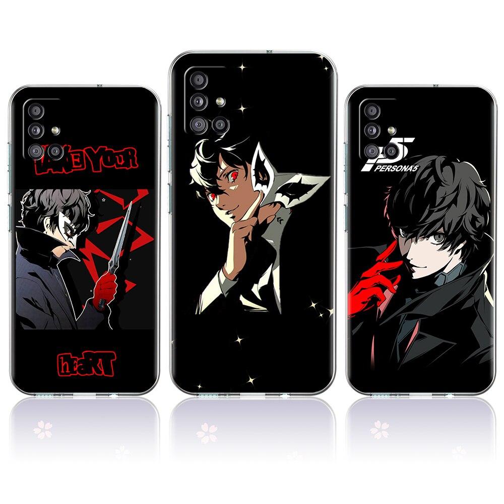 Persona 5 P5 Joker Phone Case For Samsung Galaxy A51 A71 A21S A12 A11 A31 A41 A52 A32 5G A72 A01 A50 A70 Silicone Clear Cover