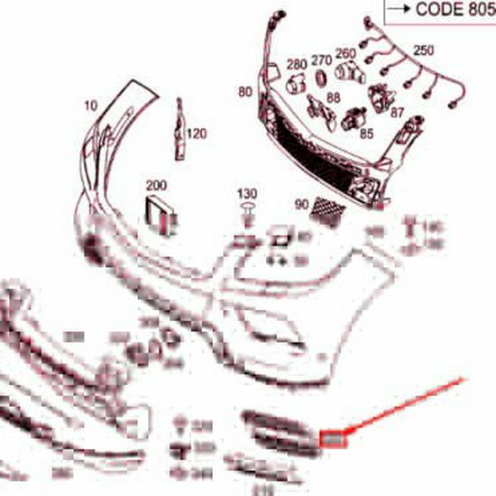 Mercedes-Benz W205 C200 Front Bumper Fog Light Frame Accessories