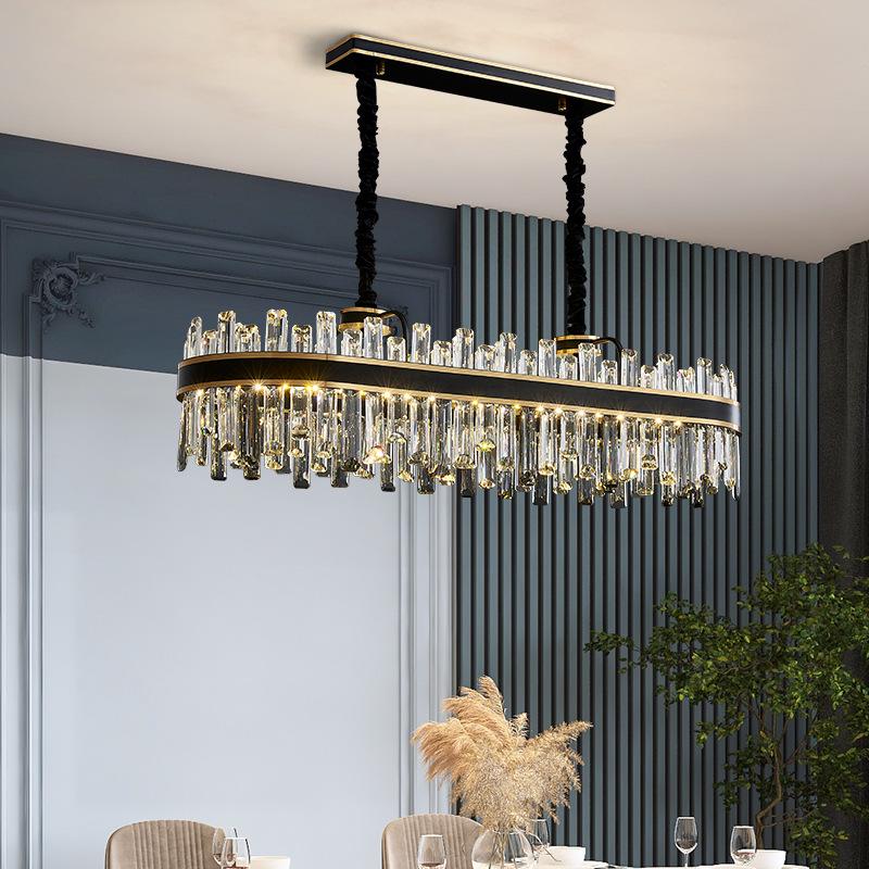 High-End Crystal Chandelier for Modern Spaces - Black, Luxury Lighting for Living Room, Bedroom, Bar, Restaurant, or Villa