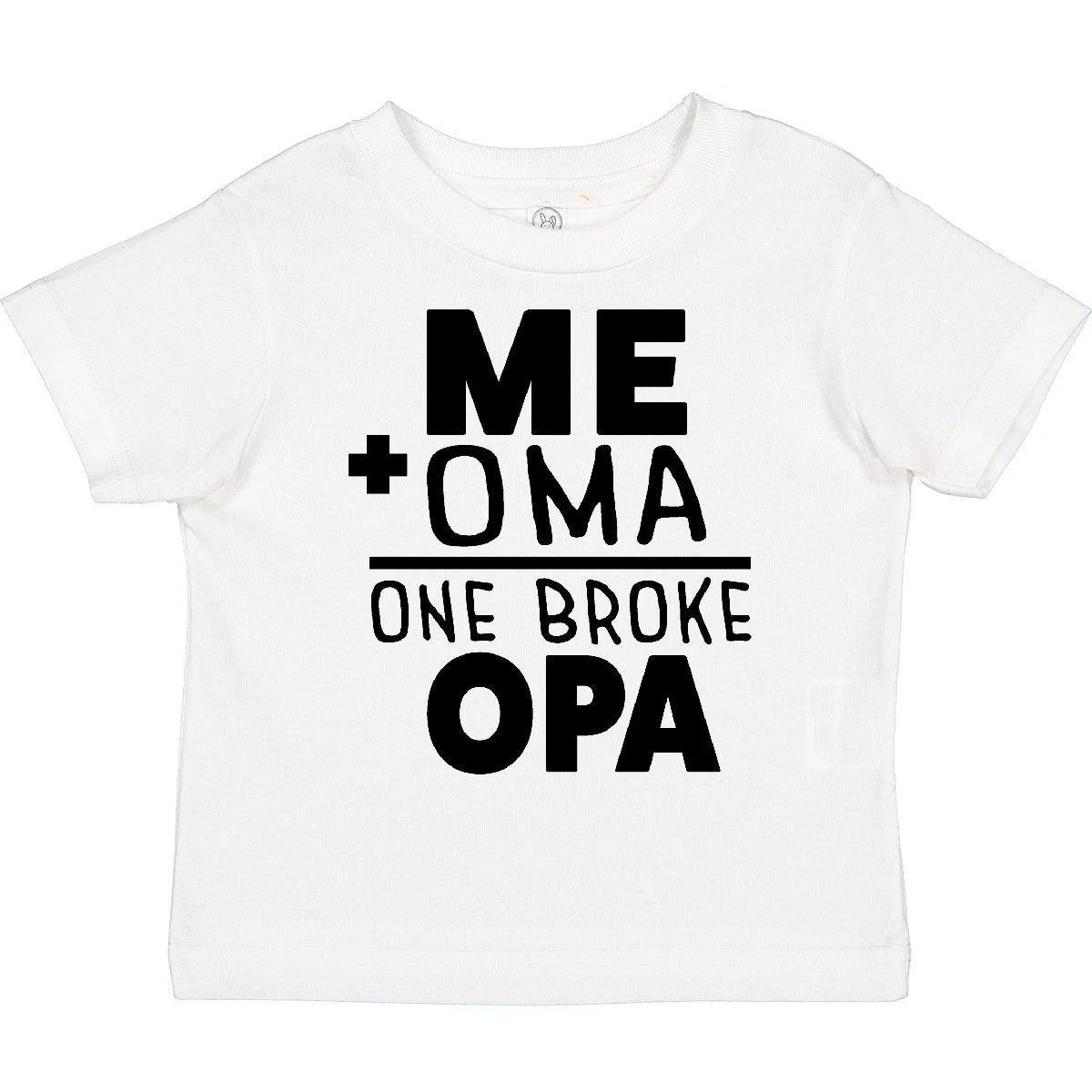 Inktastic Me Plus Oma Equals One Broke Opa Toddler T-Shirt Omas Opas & Grandma 100