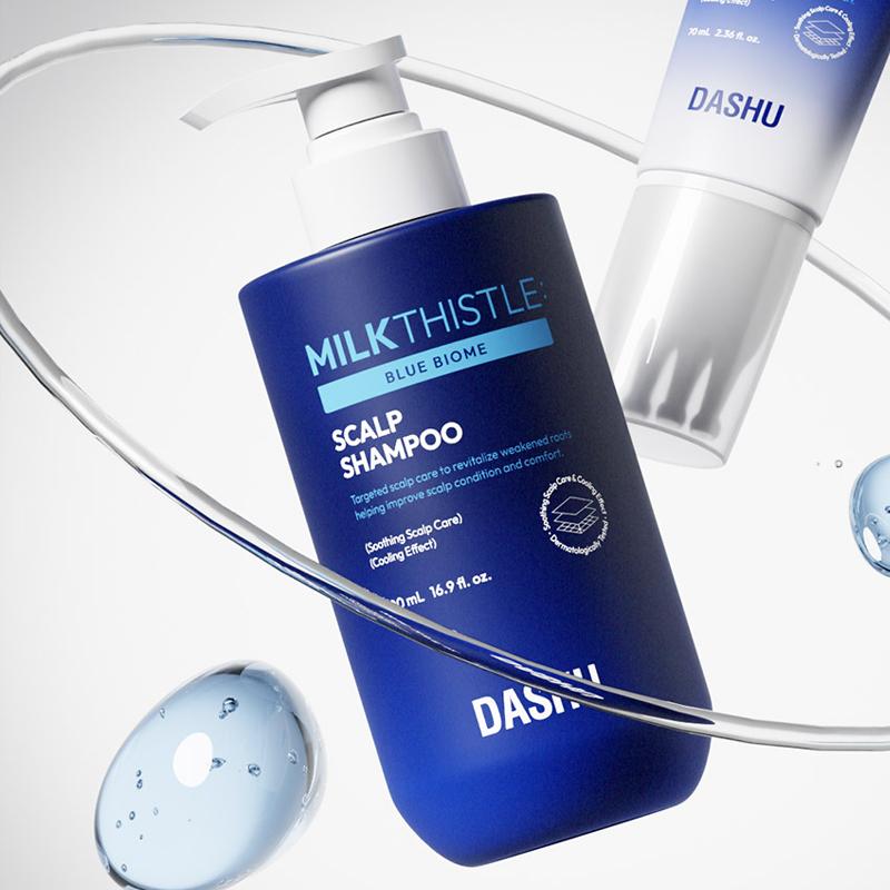 DASHU Shampoo Diário para Couro Cabeludo Bioma Azul Cardo Mariano 500ml
