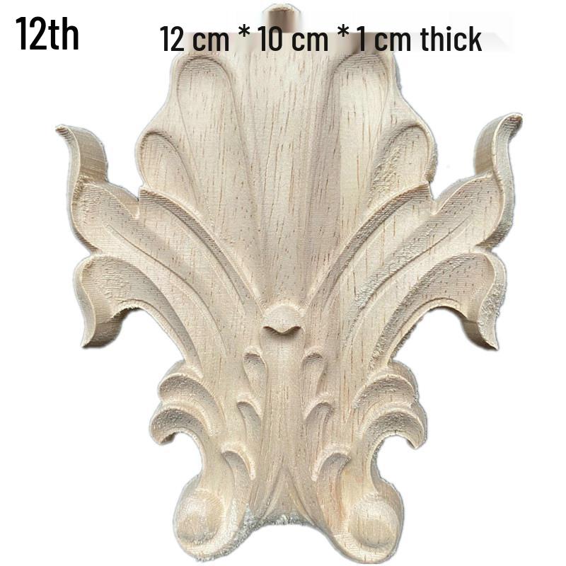 Europäische Massivholz-Schnitzerei-Applikation: Dekorative Blumen Schleife für Wände & Möbel