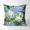 Green Jasmine Flower Pattern Decorative Throw Pillows Polyester Pillowcase, Sofa Decorative Cushion Cov Headboard Pillow