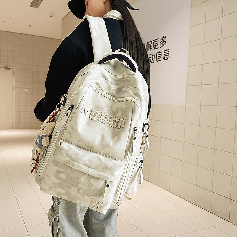 Schoolbag new schoolbag Korean version ins tooling style trend couple backpack large capacity middle and high school students air cushion backpack