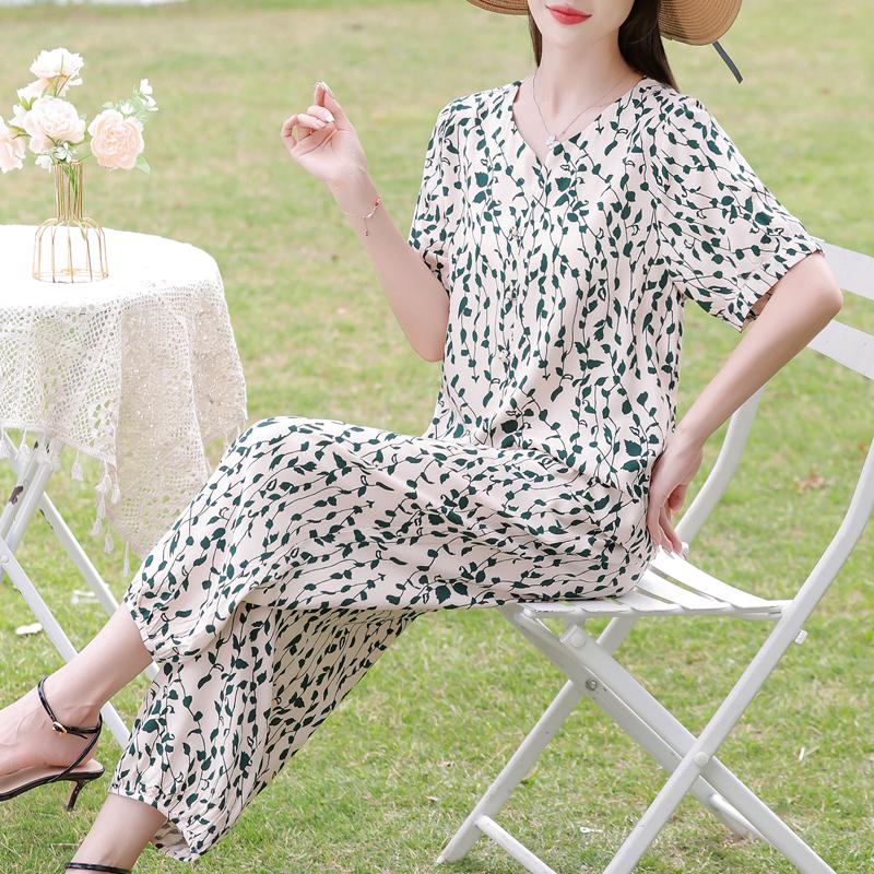 Elegant Women's Pants Sets Summer Casual Two Piece Set for Woman Vintage Clothes