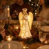 Religious Birthday Gift for Mother Guardian Angel Figurine with Warm LED Light Christmas Decor Praying Night Bedroom Statue Tabletop Lamp Home