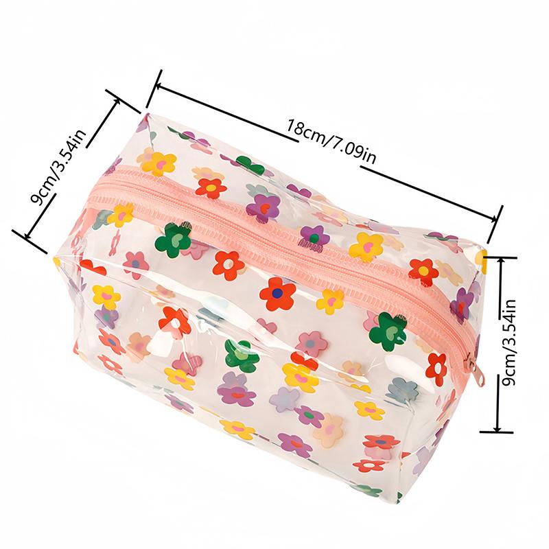 PU Waterproof Cosmetic Bag Large Capacity, Frosted Transparent Travel Organizer for Swimming Wash Bag