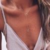 Modische Doppelliebe Herz Halsketten für Damen Einfach Silberfarbe Persönlichkeit Lange Quaste Halskette Party Schmuck Geschenke