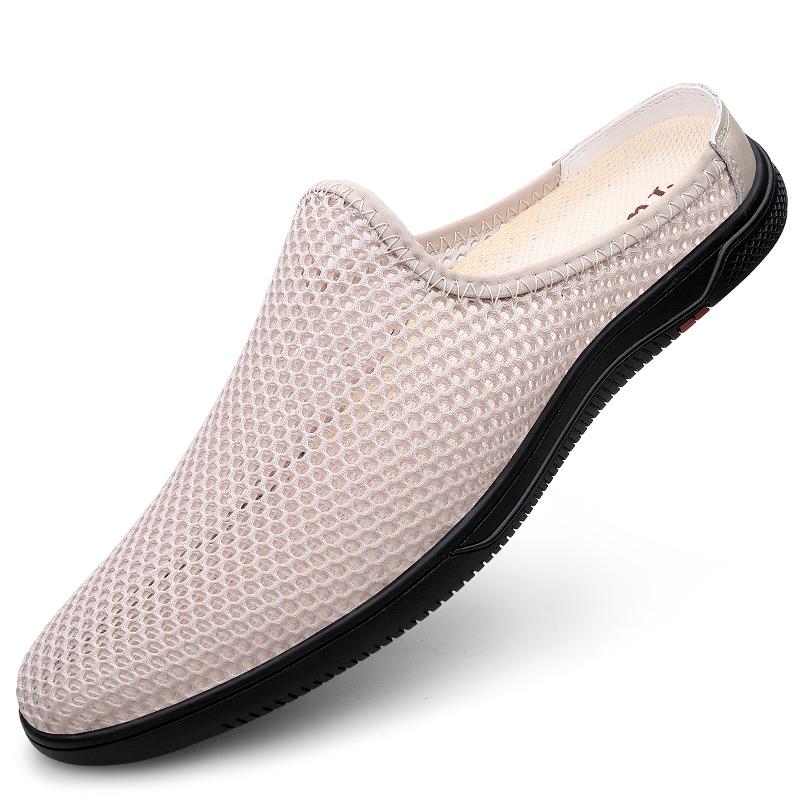 Fashion Italian Men Air Cushion Mesh Sports Shoes Outdoor Walking Sneakers Fashion Antiskid Soft Bottom Slippers Flat Designer Loafers