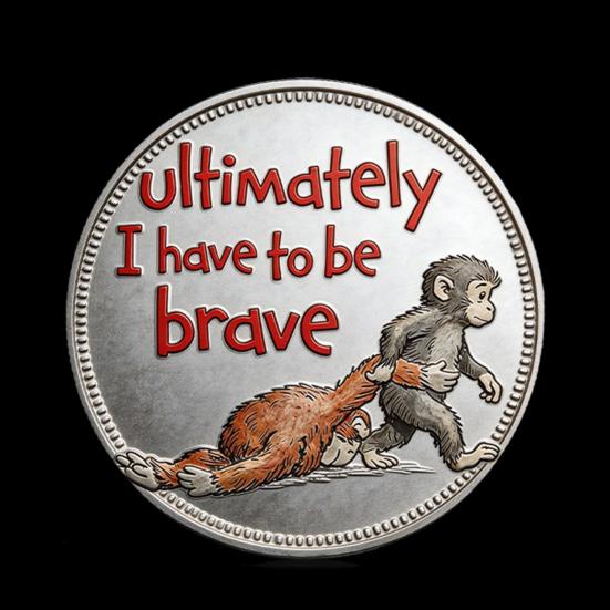Emotional Support Coin Inspirational Monkey Challenge Pocket Coin Double?Sided Collectible Token for Friends Family Motivation Keepsake