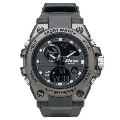 [Arias] Sports Watch Radio Ana-Digital Waterproof Backlit Date Day of the Week Display Urethane Belt Dash Sports WW22044-01 Men's Black