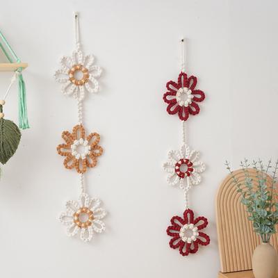Nordic Handmade Sunflower Tassel Wall Hanging Bohemian Cotton Rope Decoration for Kid's Room Peace And Luck Tapestry Ornament Room Decor