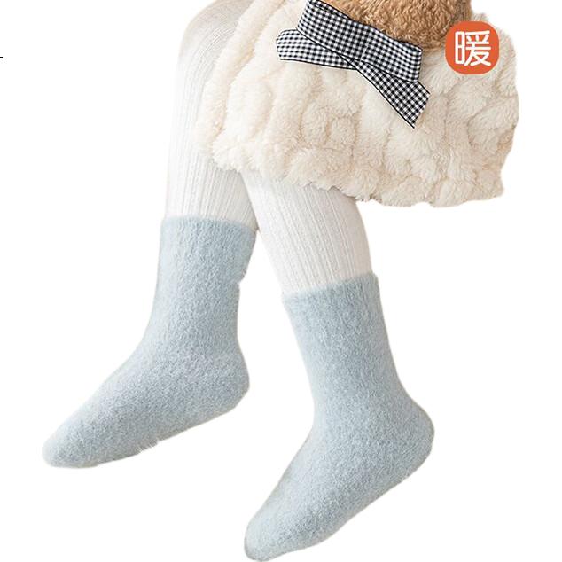 Free Style Kids Thickened Autumn Winter Mink Velvet Fleece Loop Coral Fleece Sleep Warm Socks for Boys and Girls