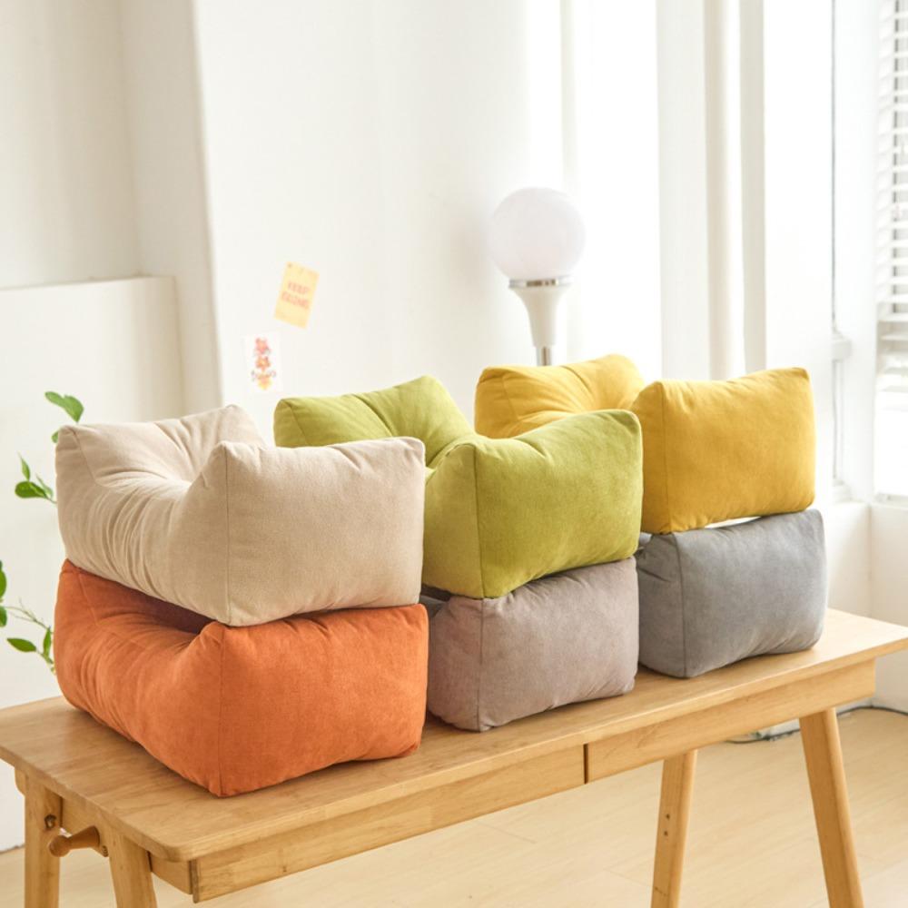 Short Plush Chair Backrest Cushion Breathable Napping Pillow Student Waist Pillow  Office